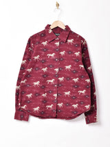 総柄 長袖シャツ