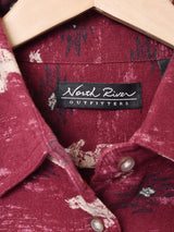 総柄 長袖シャツ