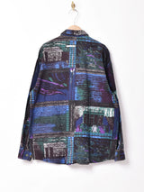 総柄 長袖シャツ