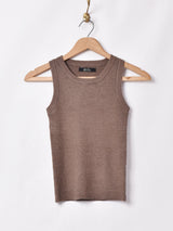 【3色展開】Meridianリブニットノースリーブトップス