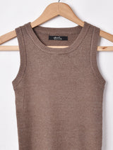 【3色展開】Meridianリブニットノースリーブトップス