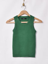 【3色展開】Meridianリブニットノースリーブトップス