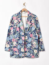 アメリカ製 花柄 ビッグシルエット テーラードジャケット