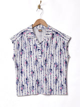 70's フランス製 総柄 プルオーバーシャツ