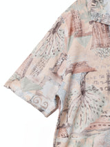 70's 総柄 プルオーバーシャツ