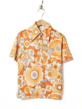 70's 総柄 プルオーバーシャツ