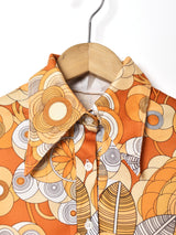 70's 総柄 プルオーバーシャツ