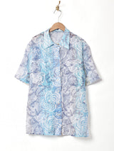 総柄 半袖シアーシャツ