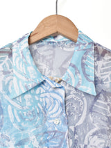 総柄 半袖シアーシャツ
