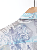 総柄 半袖シアーシャツ