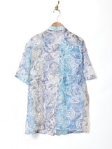 総柄 半袖シアーシャツ