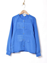 アメリカ製 ノーカラー長袖ブラウス