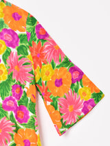 70's   花柄七分袖ワンピース