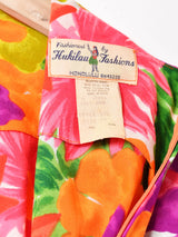 70's   花柄七分袖ワンピース