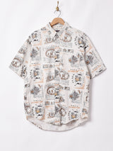 マリンテイスト 総柄半袖シャツ