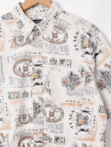 マリンテイスト 総柄半袖シャツ