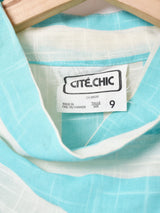 カナダ製 ストライプ 長袖ワンピース