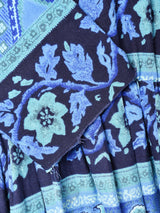 総柄 長袖ワンピース