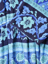 総柄 長袖ワンピース