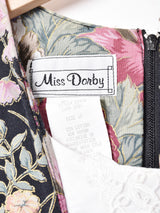 花柄 七分袖ワンピース