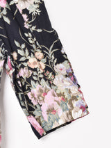 花柄 七分袖ワンピース