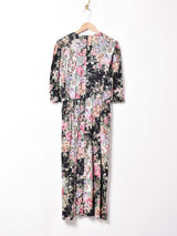 花柄 七分袖ワンピース