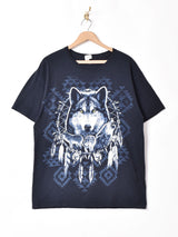 オオカミ プリントTシャツ