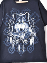 オオカミ プリントTシャツ