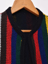 マルチストライプ フリンジニットベスト