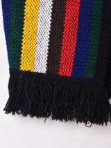 マルチストライプ フリンジニットベスト