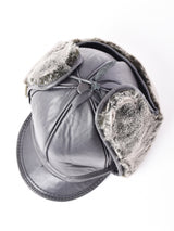 フェイクレザー ファー フライトキャップ