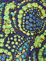 70's   花柄  フロントボタン 七分袖ワンピース