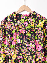 70's   花柄 長袖 マキシ丈ワンピース