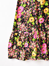 70's   花柄 長袖 マキシ丈ワンピース