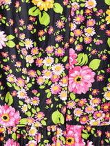 70's   花柄 長袖 マキシ丈ワンピース