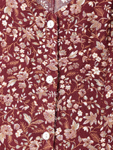 花柄 フロントオープン スリーブレスワンピース