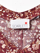 花柄 フロントオープン スリーブレスワンピース