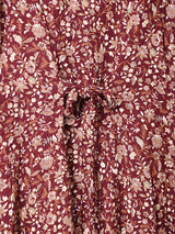 花柄 フロントオープン スリーブレスワンピース