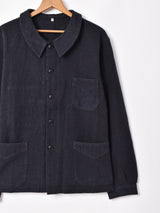 Backersコットンリネン ユーロワークジャケット ブラック