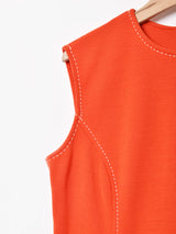 ステッチデザイン スリーブレスワンピース