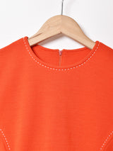 ステッチデザイン スリーブレスワンピース