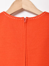 ステッチデザイン スリーブレスワンピース