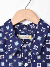 Emerald Motel小紋柄 長袖シャツ