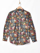 Emerald Motel総柄 長袖シャツ