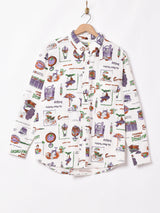 Emerald Motel総柄 長袖シャツ