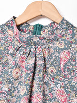 【2色展開】Meridianペイズリー柄 バルーンスリーブトップス