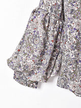 【2色展開】Meridianペイズリー柄 バルーンスリーブトップス ホワイト