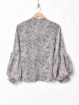 【2色展開】Meridianペイズリー柄 バルーンスリーブトップス ホワイト