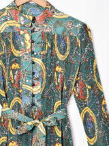 Meridian 総柄 プリーツ ワンピース