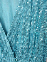 半袖 カシュクールデザイン ラメトップス